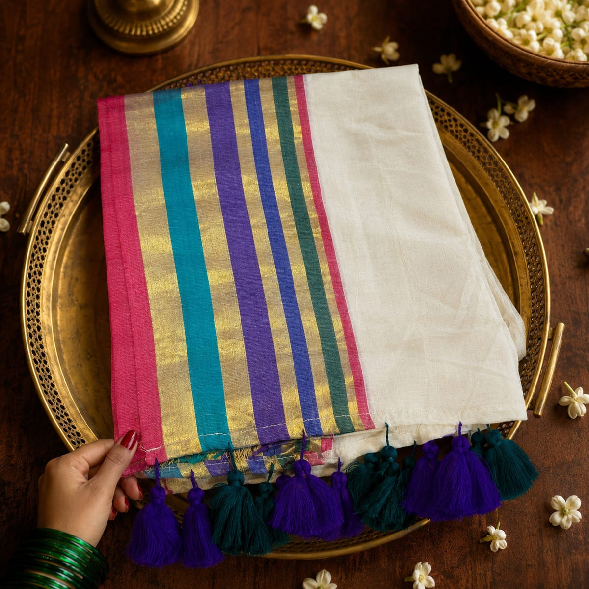 120 Count Pure Mulcotton Saree